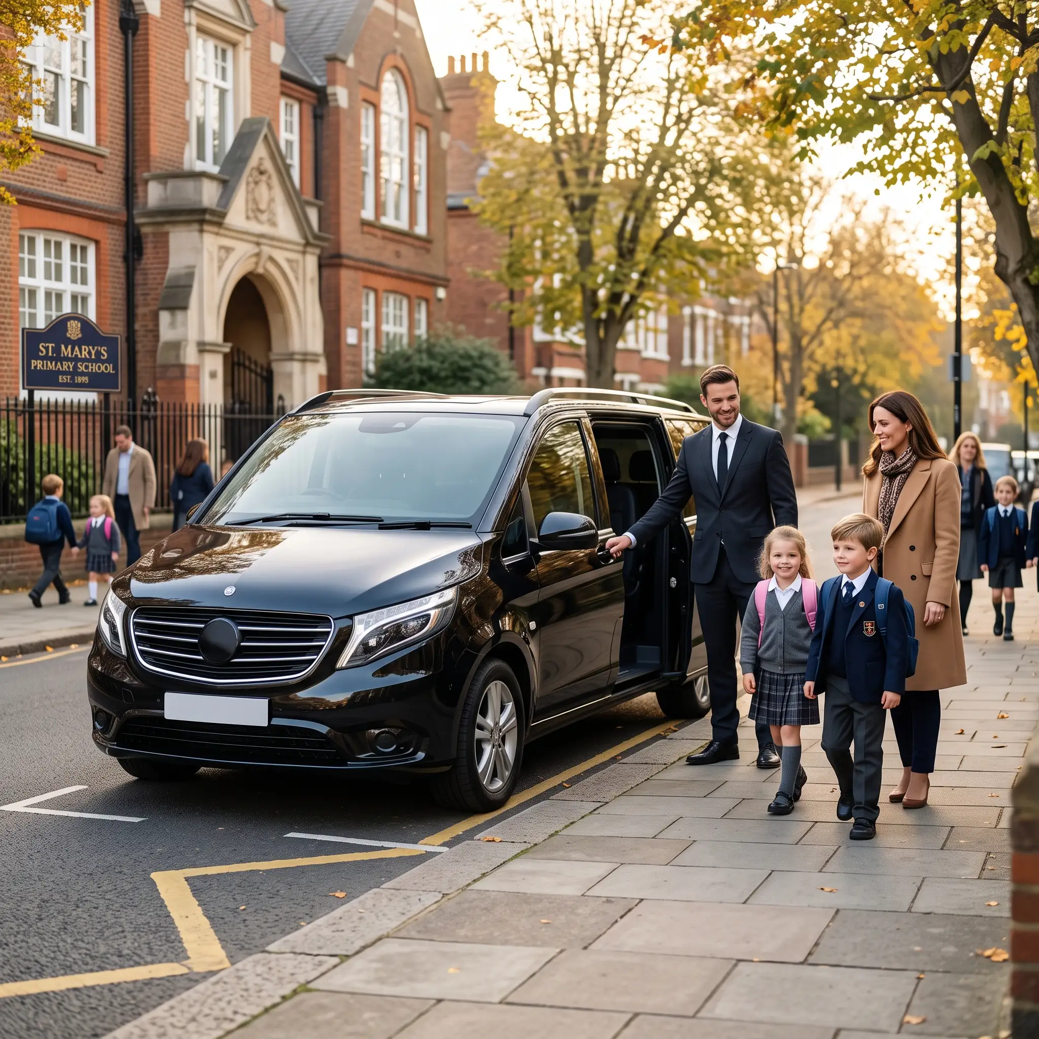 School-run minicab ready for a New Malden pickup