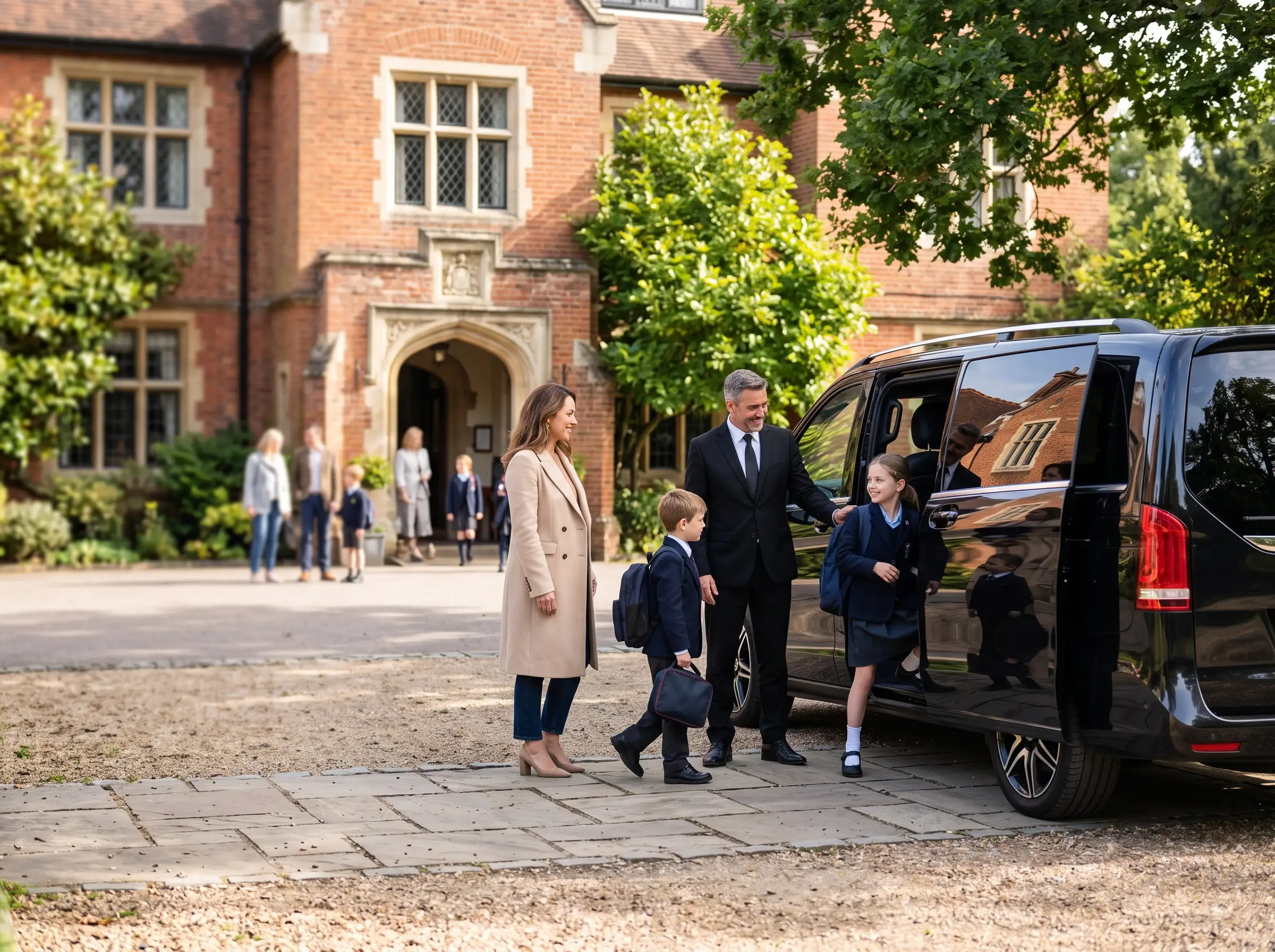 Parent and child ready for the school run
